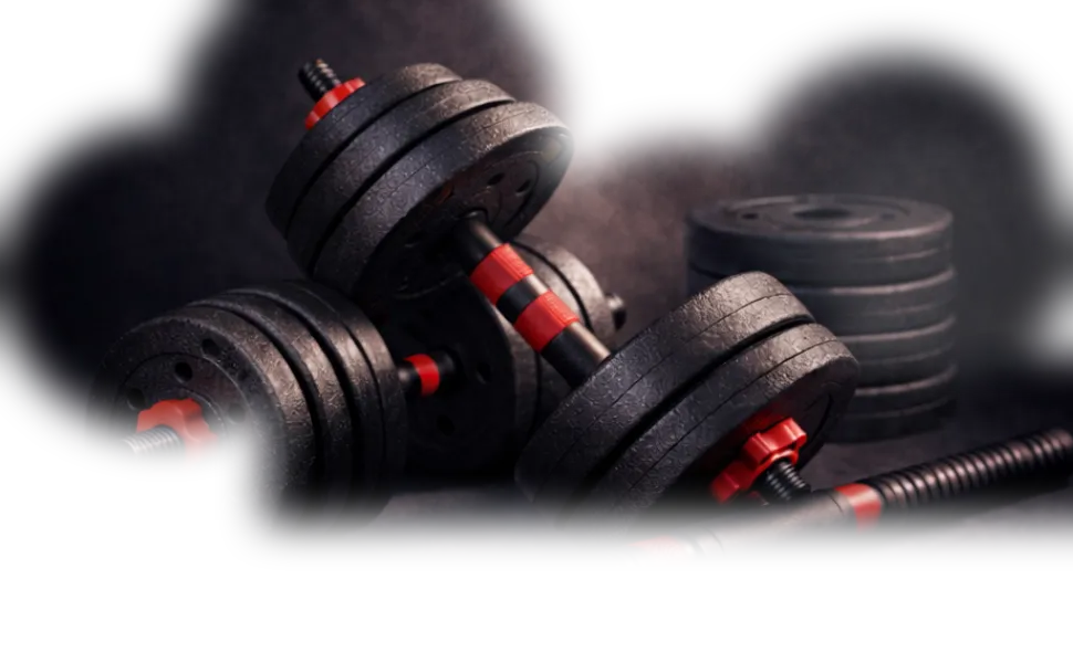 Set ajustable de 30 kg con mancuernas y barra conectora